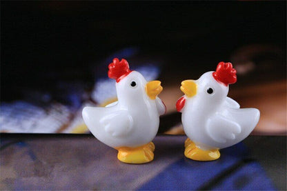 Mini 5pcs White Little Cock Decoration Supplies Micro Landscape Deco Creative