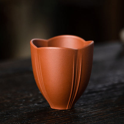 One Real Yixing Zisha Tea Cup Petal Design Original Ore Kungfu Teacup Master Cup