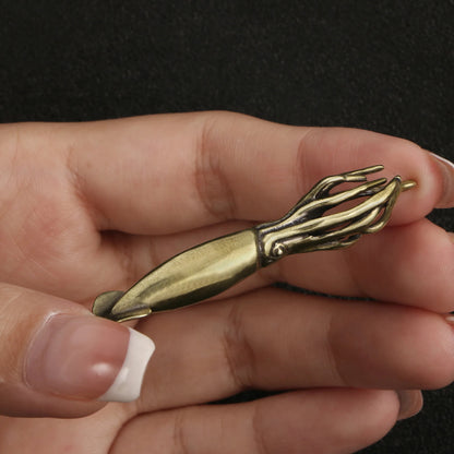 Brass Squid Cuttlefish Mini Decorative Figurines Marine Animals Desk Decoration