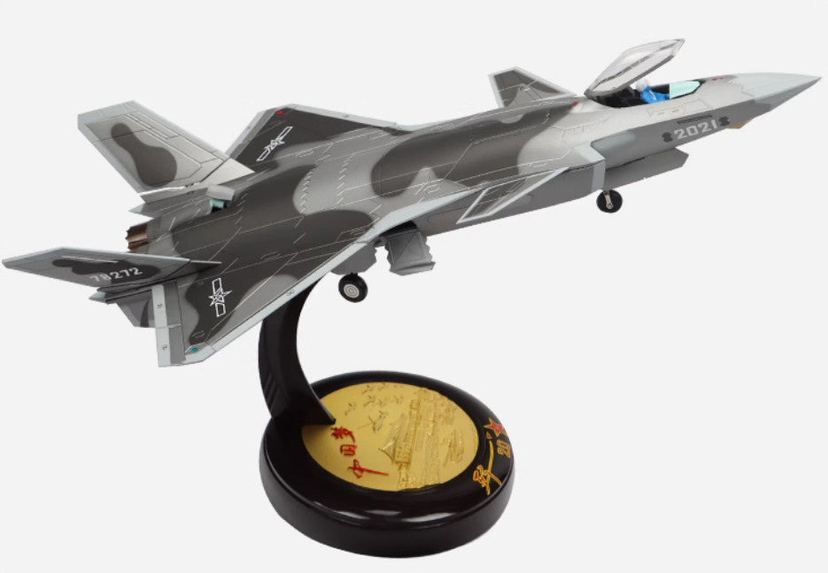 1:48 46CM J-20 Stealth Fighter Plane Diecast Aviation Military Aircraft Model