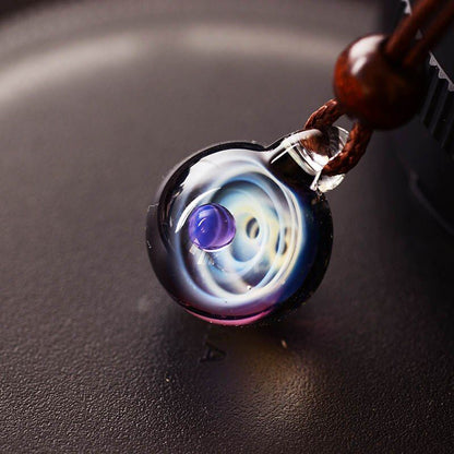 Necklace Pendant Nebula Cosmic Handmade Galaxy Men Women Jewelry 45cm Glass Rope