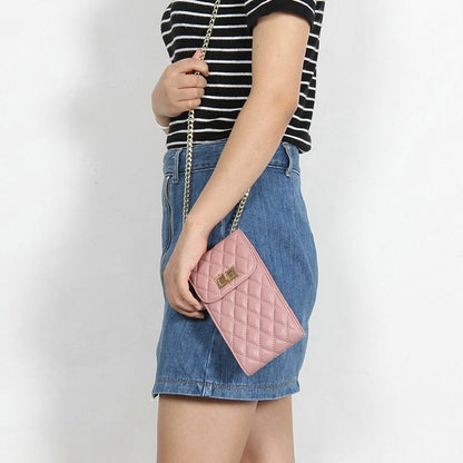Leather Phone Bag Purse Shoulder Sheepskin Small Chain Strap Crossbody Wallet