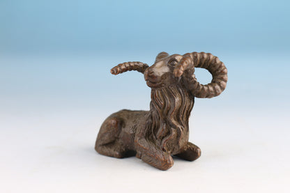 Chinese bronze sheep figure statue collectable netsuke gift tea pet decor