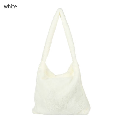 1pc Women Girls Fluffy Shoulder Bag Top-handle Bag Female Autumn Winter Handbag