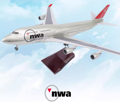 1:150 47CM NWA BOEING 747-400 Airplane Landing Gear Resin Aircraft Plane Model