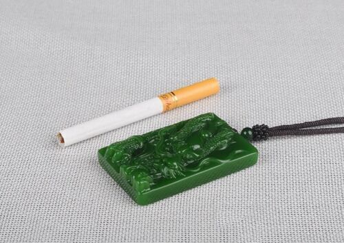 New Natural Green Jade Handcarving Dragon Necklace Pendant Decoration