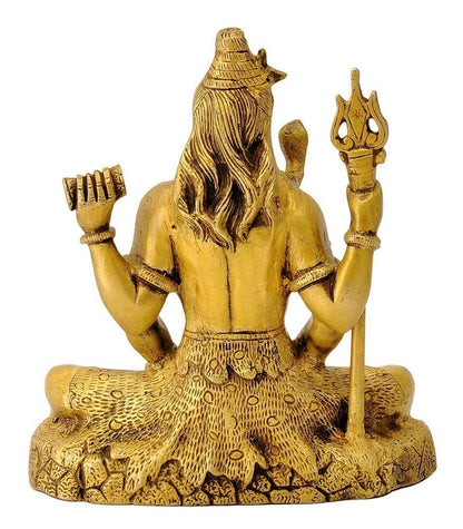 Hindu God Lord Brass Shiva Doing Meditation Idol Statute Figurine