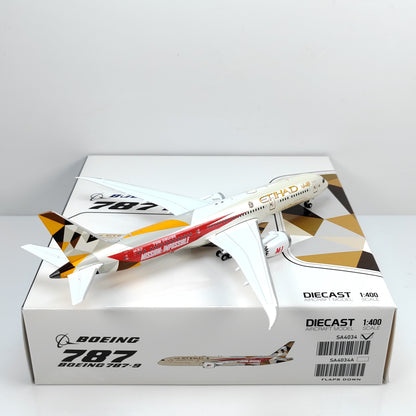 1:400 JC Wings ETIHAD BOEING B787-9 Passenger Airplane Diecast Model