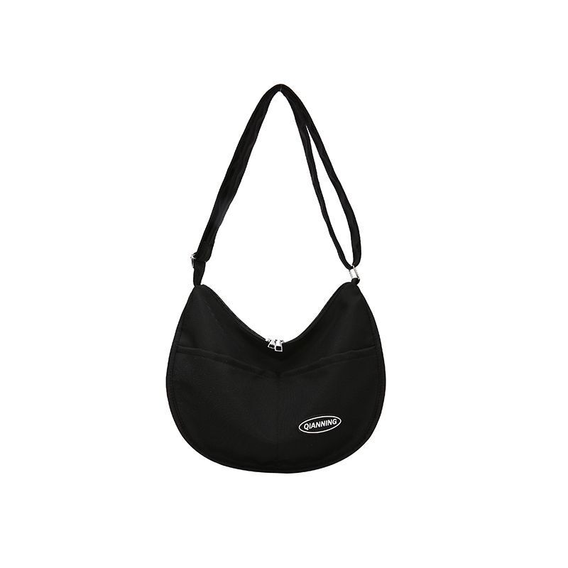 Large Bag Nylon Crossbody Bag Dumpling Bags Solid Color Shoulder Purse Acrylic