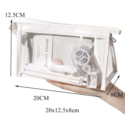Large Transparent Makeup Bag Storage Cosmetic Triangular Box Purse 20*8*12.5 CM