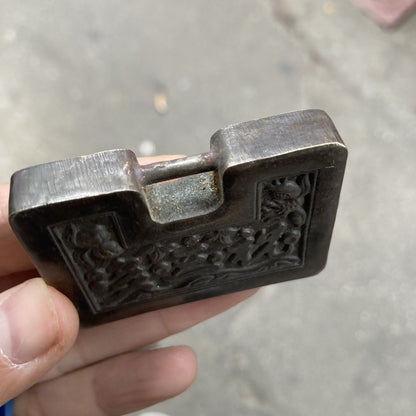 Vintage Brass Longevity Lock Pendant Antique Style Copper Lock Plate Accessory