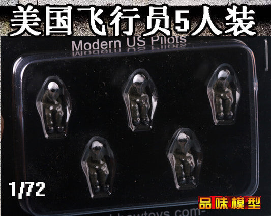 1/72 5Pcs Modern American Sitting Pilots 5-person Armed Man Model