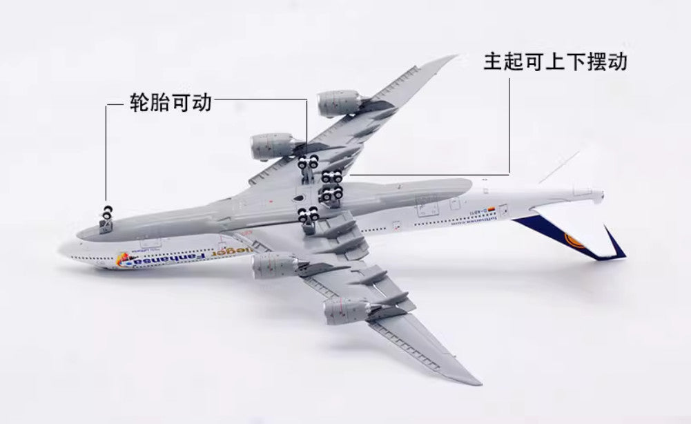1:400 HX Model Lufthansa BOEING 747-8i Flap Down Airplane Diecast Aircraft Model