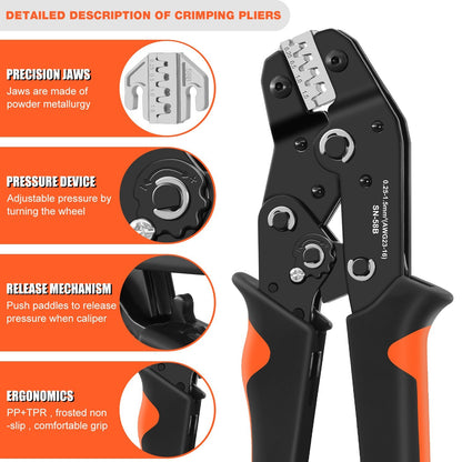 6in1 Crimping Tool Kit,Professional Ratchet Wire Crimper for Insulated Connector