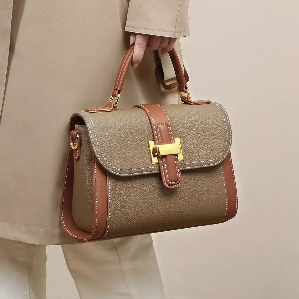 Women's Genuine Leather Shoulder Bag Fashion Versatile Handbag Messenger Bag