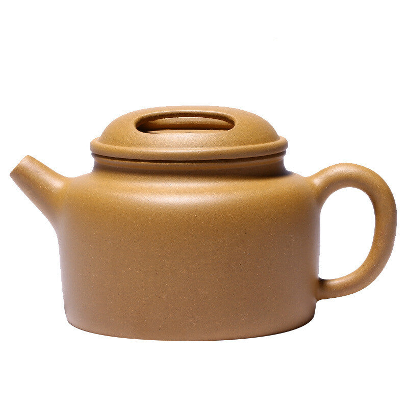 5.8" Collect Chinese Yixing Zisha Pottery Gold Section Clay 300ML Mesh Teapot 牛盖