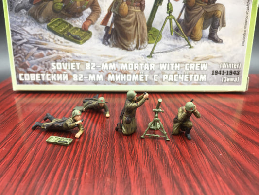 1/72 World War II Soviet Winter Mortar Group 4Pcs Soldier Model