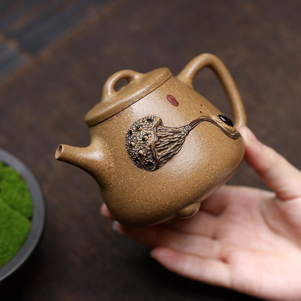 Original Ore Real Yixing Zisha Old Duan Clay Tea Pot Lotus Root Relief Shipiao