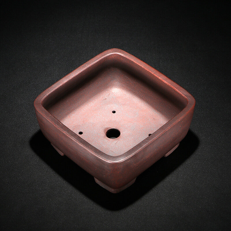 6 Yixing Zisha Classical Handmade Delicate Refine Square Potted Bonsai Plant Pot