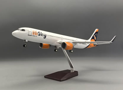 47CM 1:95 HiSky Europe AIRBUS A321NEO Airplane Landing Gear Resin Aircraft Model