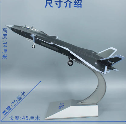 1:48 45CM J-20S Stealth Fighter Aircraft Plane Diecast Military Airplane Model