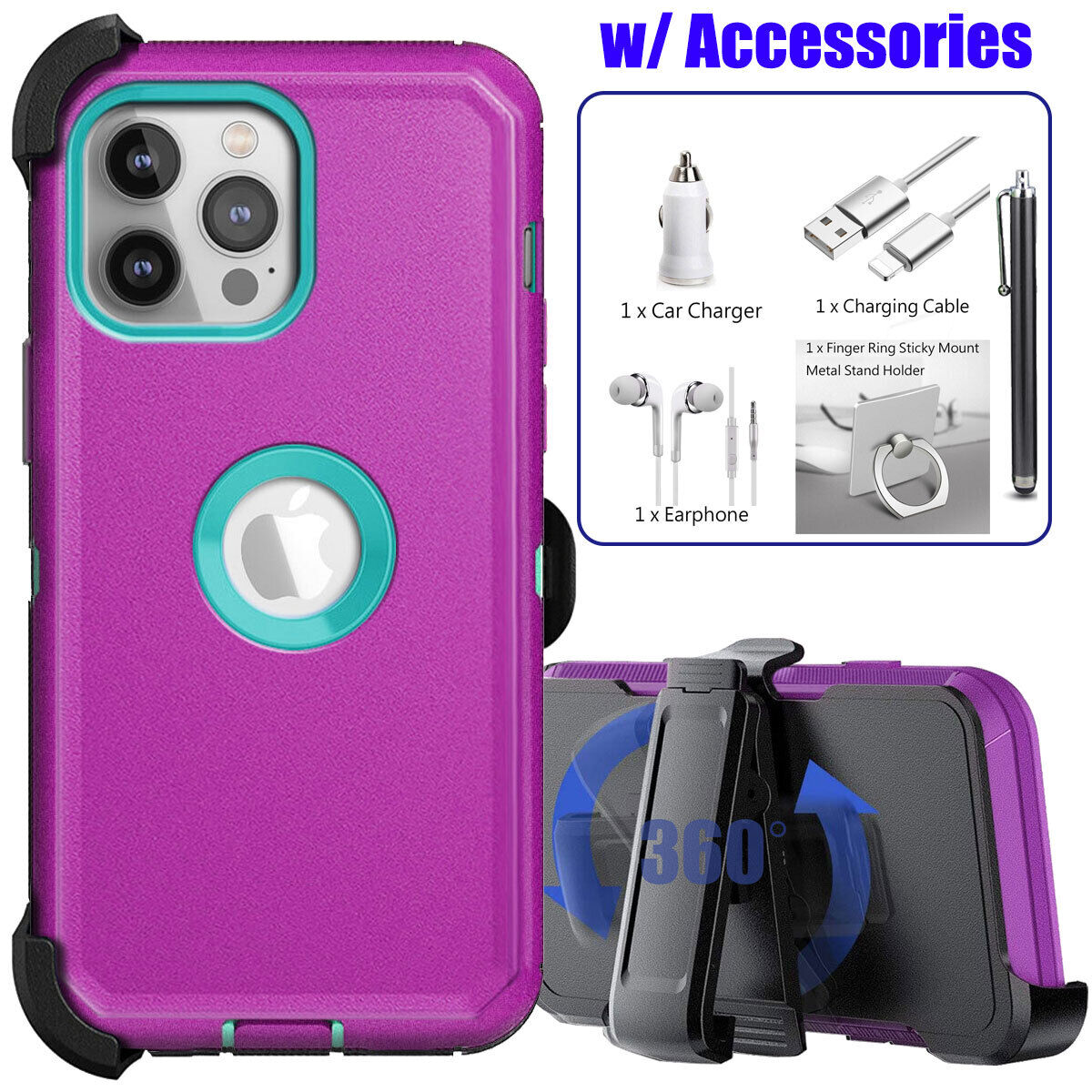 For Apple iPhone 14 Clip Belt Holster Case Shockproof Phone Cover Accessories