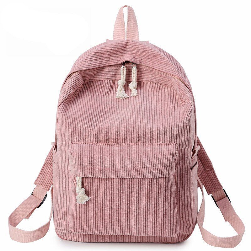 Soft Fabric Backpack Corduroy School Striped Traveling Velvet Bags 40*28*12 CM