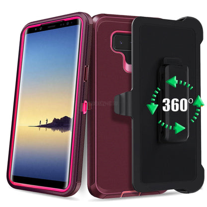 For Samsung Galaxy Note 8 Heavy Duty Rugged Hard Soft Case / Clip Holster Stand