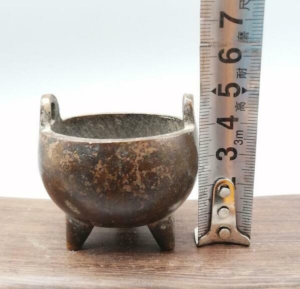 Mini Incense Burner Retro Bronze Censer Collectible Hand-carved Ornament