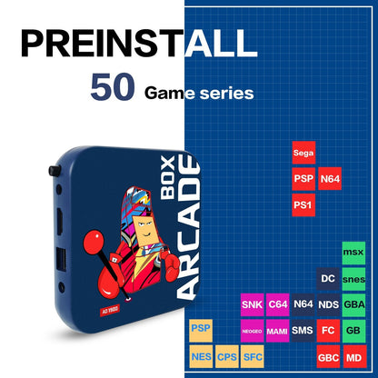 Arcade Game Box- 4K HD TV Console with HDMI, Supports Classic Arcade,PS1,PSP,N64