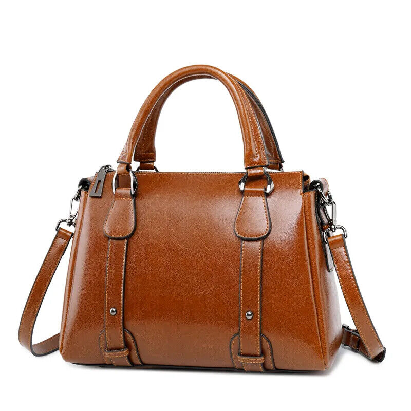 Women Shoulder Cross body Handbag Top Handle Bag Cowhide Messenger Tote Bag