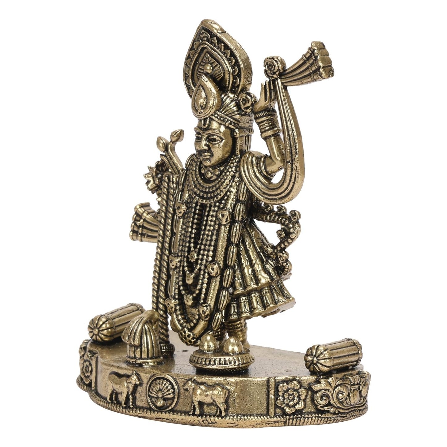 Brass Shreenath ji Murti Dwarikadhish God Avatar of Shri Krishna Idol Statue