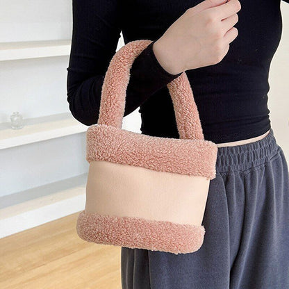 Lamb Wool Women Shoulder Bags Small Handbag Winter Faux Fur Female Hand Bag