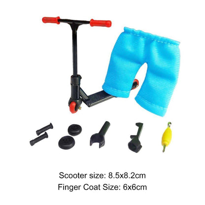 Mini Alloy Finger Scooter Model Set Interactive Leisure Activity Skateboard Kit