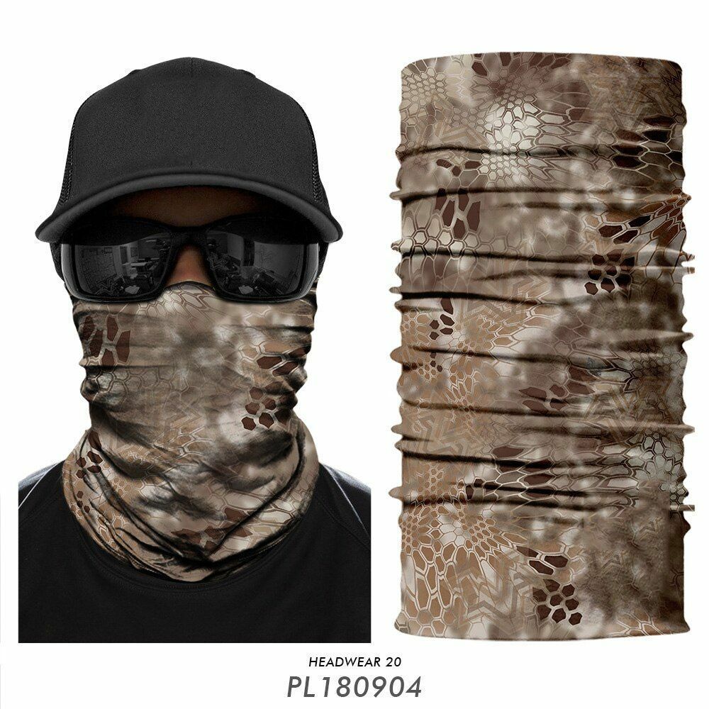 Mask Bandana Hunting Facemask Headband Camo Neck Gaiter Buff Scarf Tube Outdoors