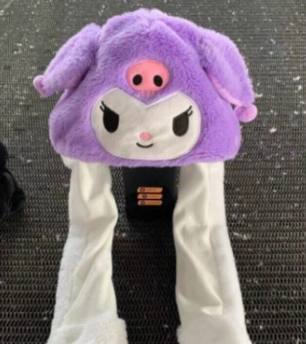 Women Kuromi Melody Plush Cap Cinnamoroll Moving Ear UP Hat Airbag Cap Doll Hats