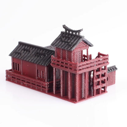 Chinese Ancient Building Tea House Model Scene Plastic Aquarium Bonsai Toys