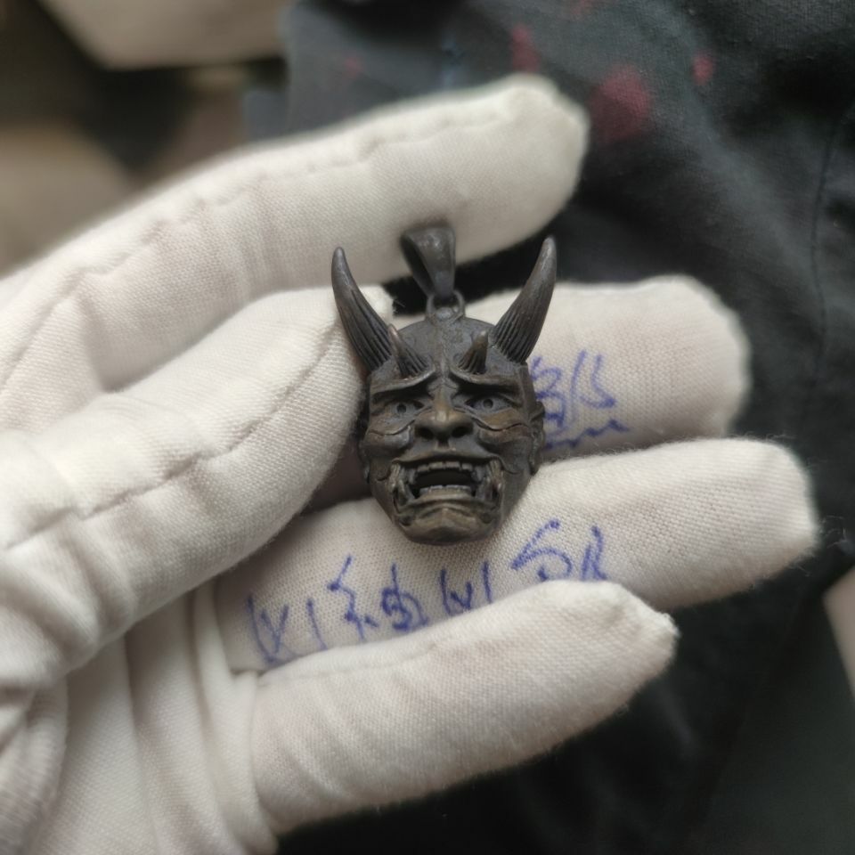 Copper Brass Ghost Face Fang Mask Casting Bonjour Mask Pendant