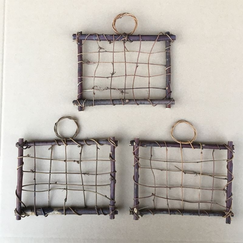 Air Plant Frame Rustic Rattan Holder Wall Hanging Planter For Home Decor 30x25cm