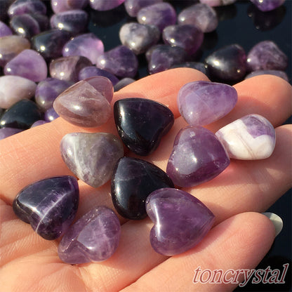 10pc Natural dreamy amethyst mini heart Carved quartz crystal skull healing gift