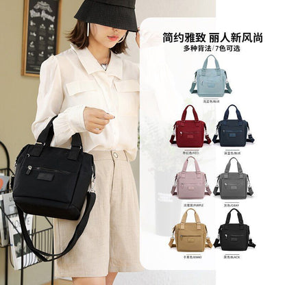 Large Travel Crossbody Bag Zipper Multiple Pocket Handbag Waterproof Nylon Purse