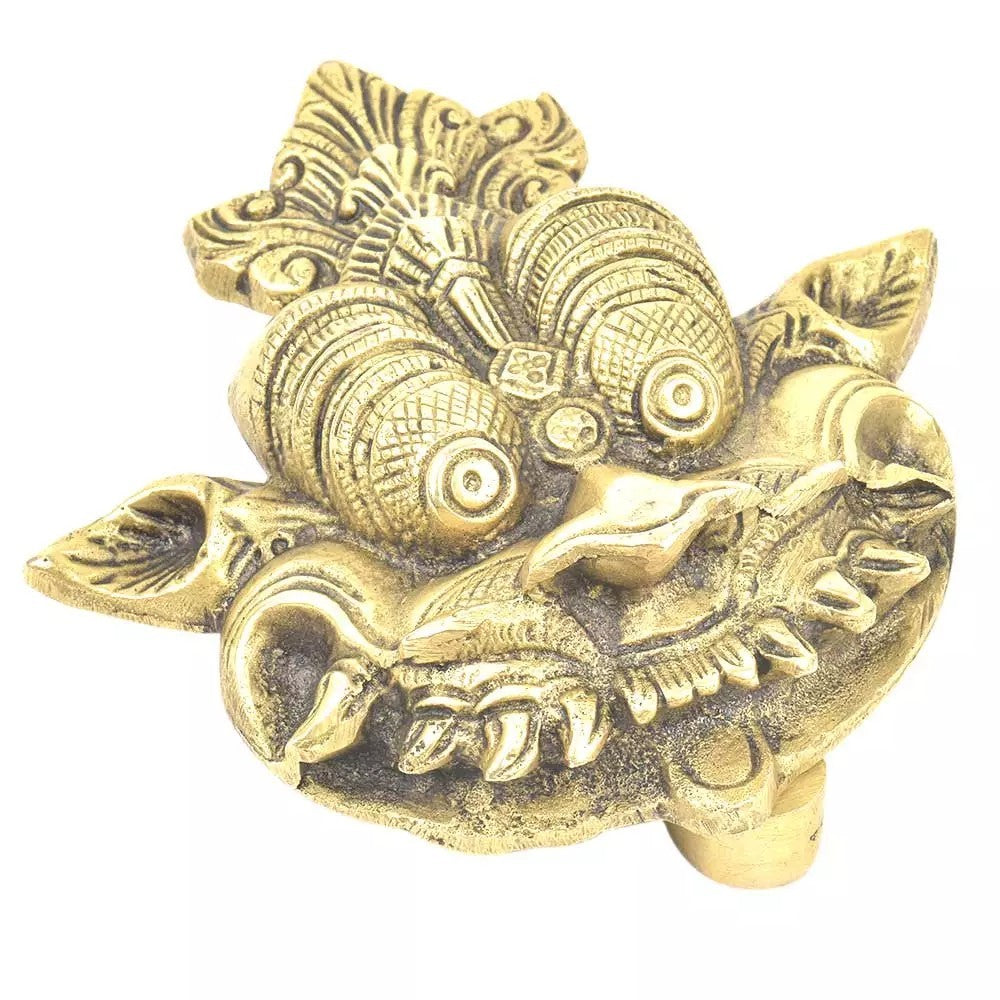 Antique Look Brass Yali Face Door On Brass Plate Door knocker