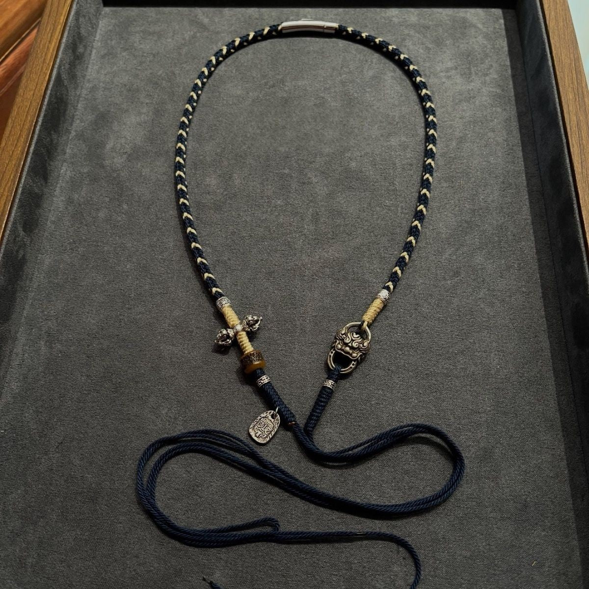 Handmade Tibetan Style Beaded Necklace Cord DIY Pendant Chain Magnetic Clasp