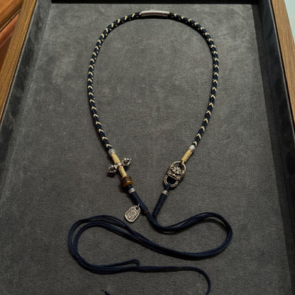 Handmade Tibetan Style Beaded Necklace Cord DIY Pendant Chain Magnetic Clasp