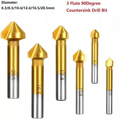 6* Durable 90 Degree HSS Chamfer Cutter Bit Chamfering Countersink Drill Parts