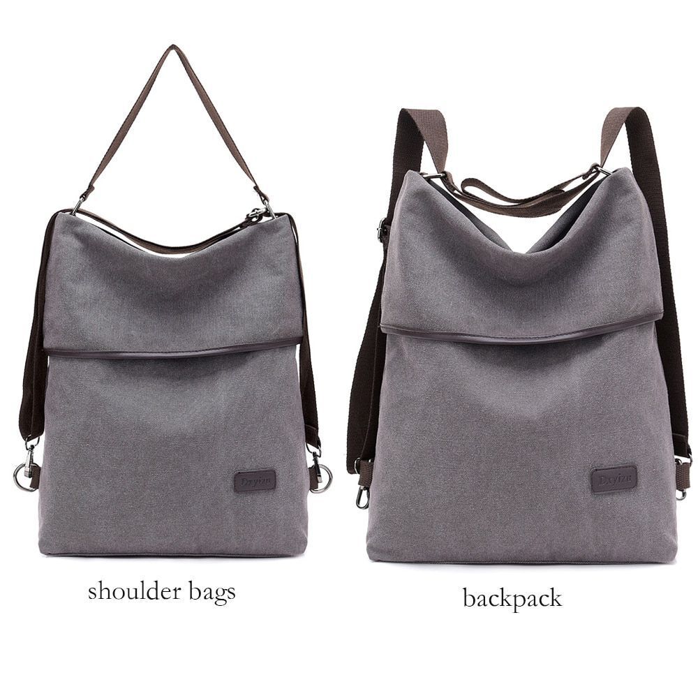 Multifunctional Canvas Backpacks Multi Pocket Travel School Books Bags Polyester