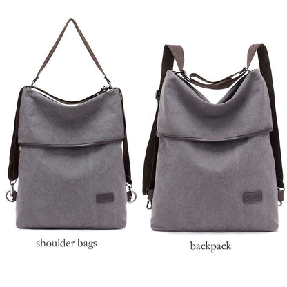 Multifunctional Canvas Backpacks Multi Pocket Travel School Books Bags Polyester