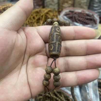 Natural Wood 108 Round Prayer Bead Men Woman Buddha Blessing Necklace Meditation
