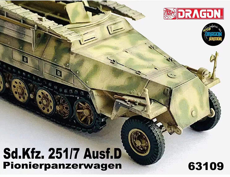 1/72 German Sd.kfz 251/7 Half-Track Sapper Armored Vehicle D Model