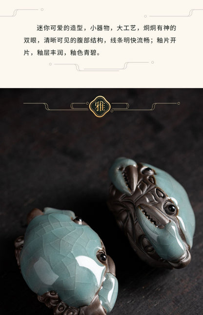 1PC Ceramic Crab Tea Pet Ornament Creative Tea Table Decoration